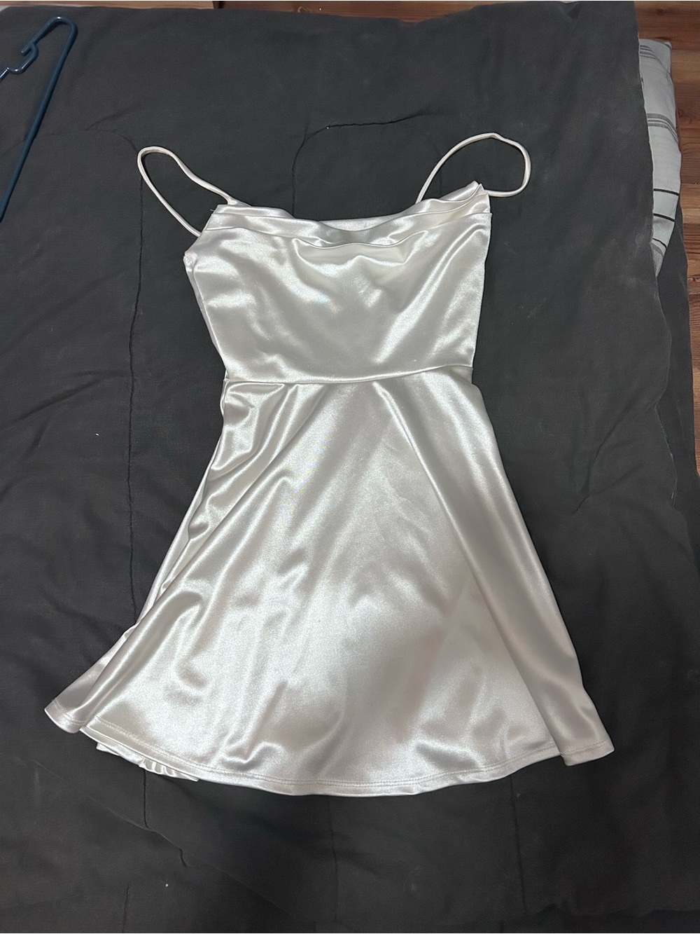 Windsor Satin Cowl Neck Slip Dress in White
